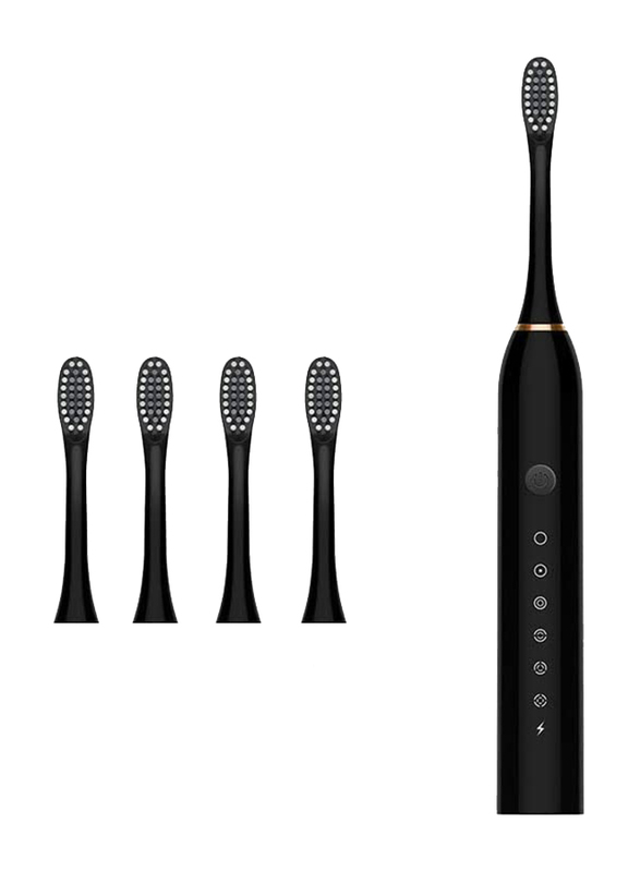 Zorex 6 Modes Sonic Waterproof Adult Electric Toothbrush, Black