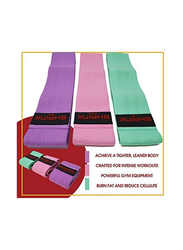 Zorex Non-Slip Elastic Fabric Resistance Workout Exercise Bands, 3 Pack, Multicolour