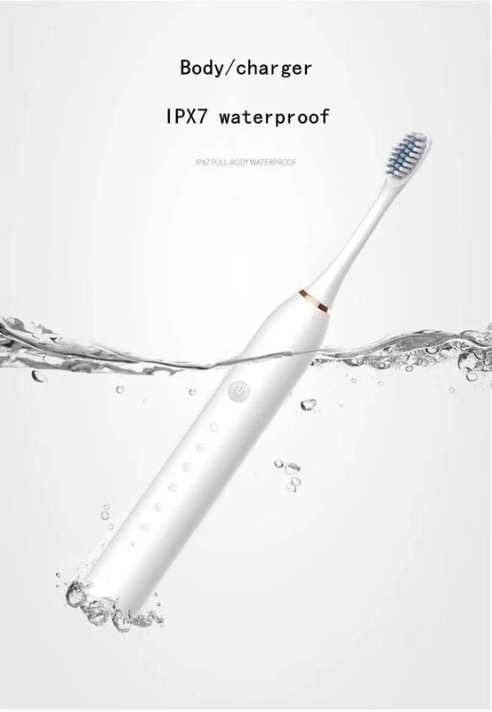 Zorex 6 Modes Sonic Electric Toothbrush with 4 Heads and Professional Men Beard Trimmer Combo, White