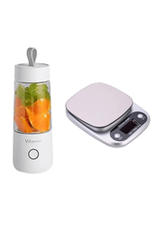 Zorex 10 Kg USB Portable Blender Mini Blender & Electric Digital Kitchen Scale, White