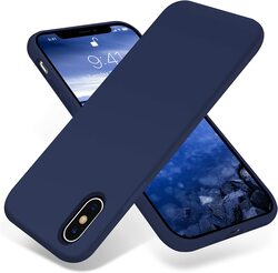 Otofly Apple iPhone Xs Max Silicone Gel Ultra Slim Fit Mobile Phone Case Cover, Navy Blue