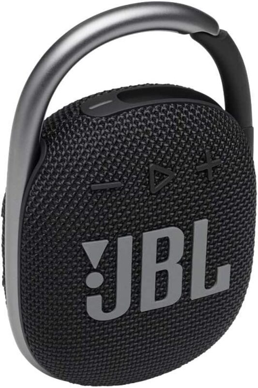 JBL Clip 4 مكبر صوت بلوتوث محمول ، JBL Pro Sound ، Punchy Bass ، تصميم محمول للغاية ، حلقة تسلق مدمجة ، مشبك في كل مكان ، IP67 مقاوم للماء + الغبار ، بطارية 18 ساعة - أسود ، JBLCLIP4BLK
