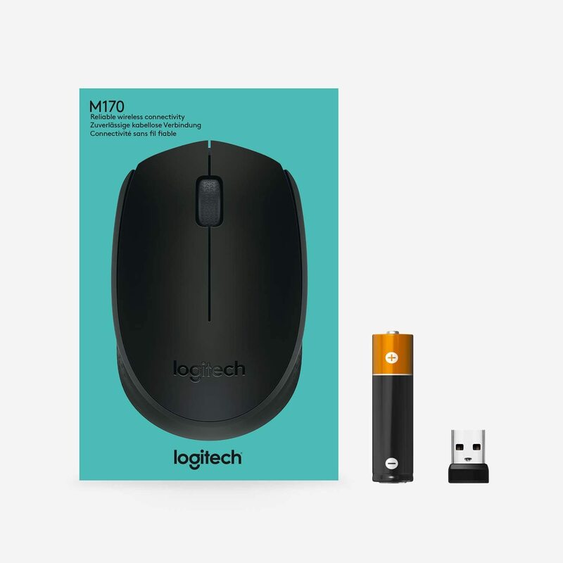 Logitech M171 Wireless Optical Mouse with 2.4Ghz USB Mini Receiver, Black