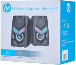 HP Dhe-6000 Wired Speaker with Rib Backlight, Multicolour