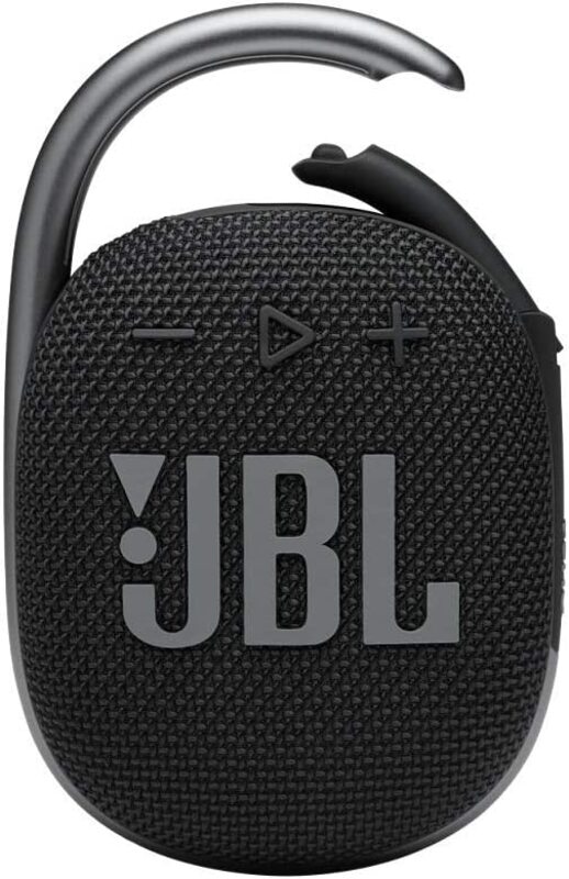 JBL Clip 4 Portable Bluetooth Speaker, JBL Pro Sound, Punchy Bass, Ultra-Portable Design, Integrated Carabiner, Clip Everywhere, IP67 Waterproof + Dustproof, 18H Battery - Black, JBLCLIP4BLK