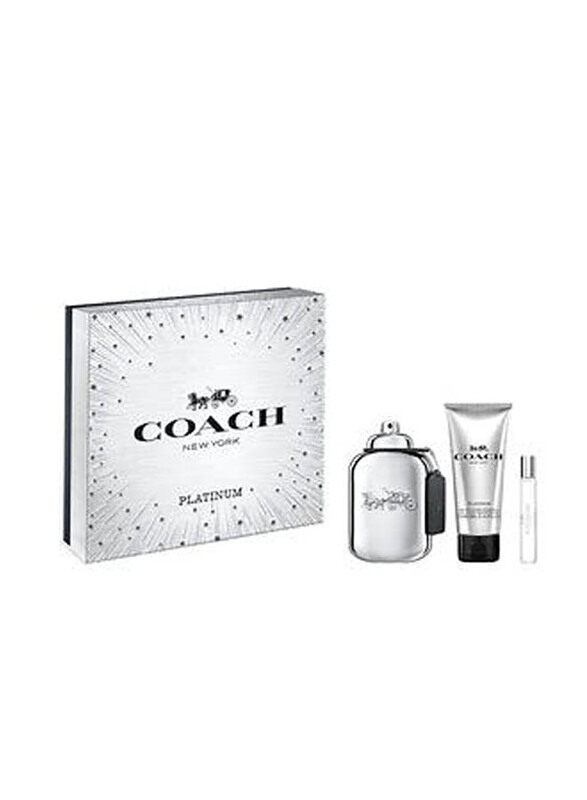 

Coach 3-Piece Perfume Set for Men, Coach Platinum 100ml EDP Perfume, Coach Platinum 15ml EDP Perfume, Coach Platinum All Over Shower Gel 100ml