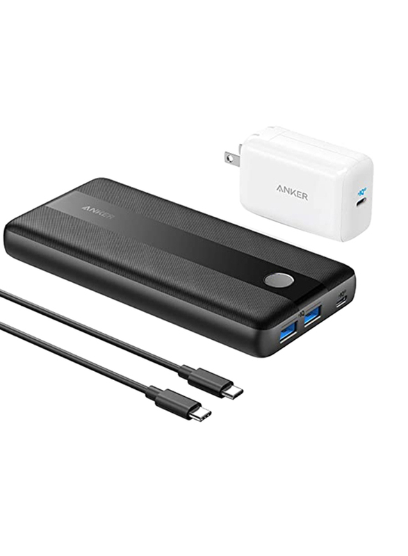 Anker 19200mAh Powercore 3 Elite 60W Wired Fast Charging Power Bank, Black