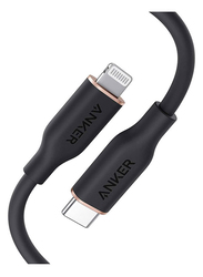 Anker 3-Feet Powerline 3 Flow USB C Cable, USB Type-C to Lightning for Smartphones/Tablets, Black