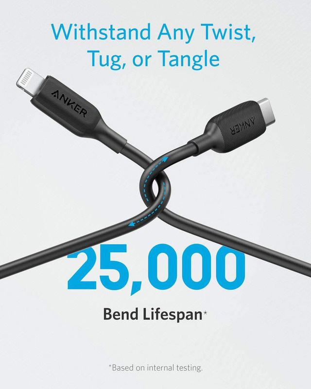 Anker 3-Feet Powerline III USB C Cable, USB Type-C to Lightning for Smartphones/Tablets, Black