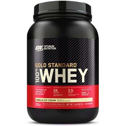 Optimum Nutrition Gold Standard 100% Whey Protein, Vanilla Ice Cream, 2 LB