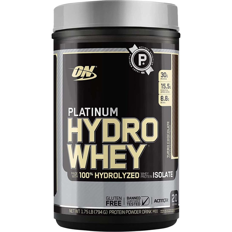 Optimum Nutrition Platinum Hydro Whey Protein Powder, 794gm, Turbo Chocolate