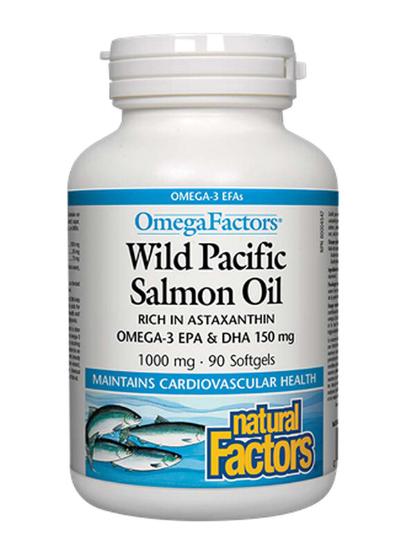 

Natural Factors Wild Pacific Salmon Oil, 1000mg, 90 Softgels