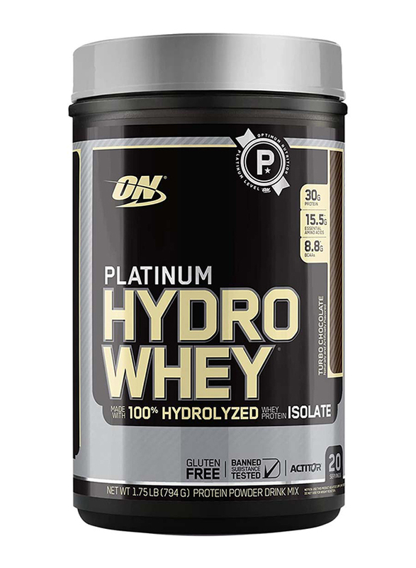 Optimum Nutrition Platinum Hydro Whey Protein Powder, 794gm, Turbo Chocolate