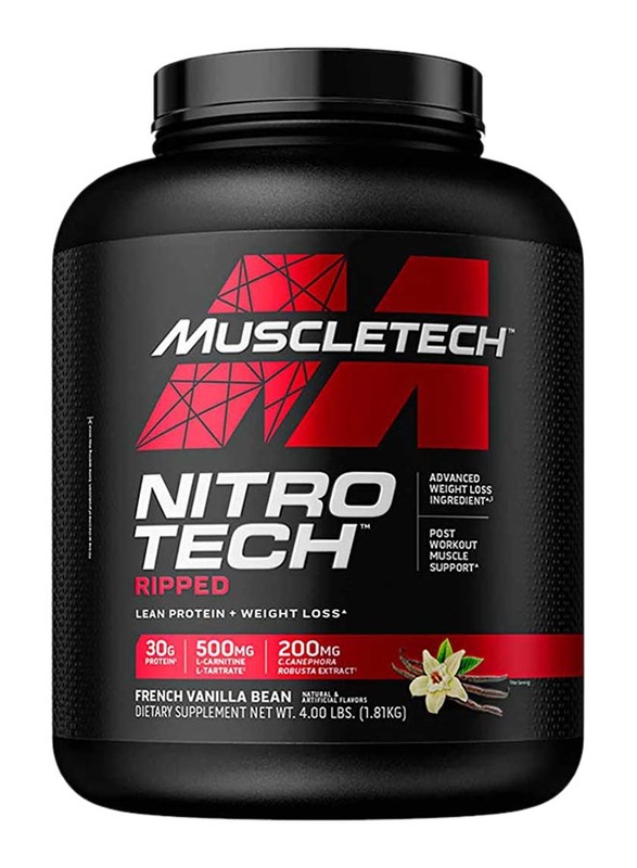 Muscletech Nitro Tech Ripped Protein Powder, 1.81Kg, French Vanilla Bean