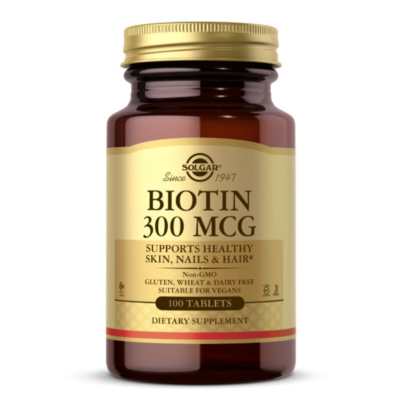 

Solgar Biotin, 100 Tablets, 300 mcg