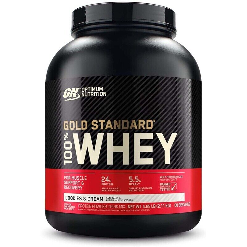 

Optimum Nutrition Gold Standard 100% Whey Protein, Cookies and Cream, 4.6 LB