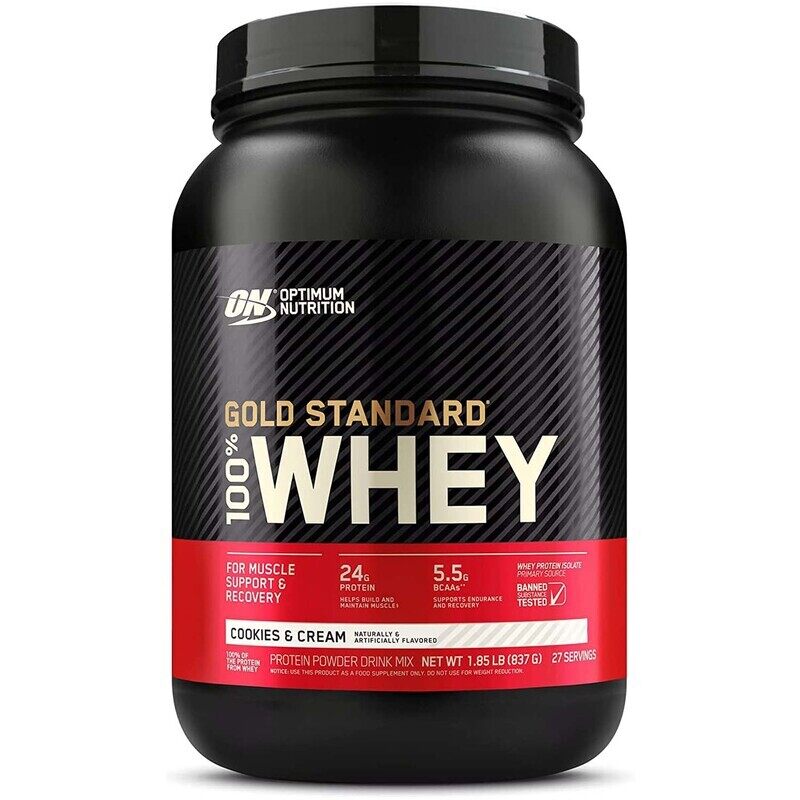 

Optimum Nutrition Gold Standard 100% Whey Protein, Cookies and Cream, 2 LB
