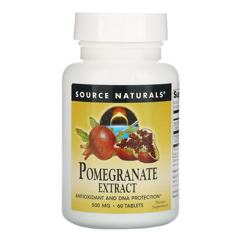 

Source Naturals Pomegranate Extract Dietary Supplement, 500mg, 60 Tablets