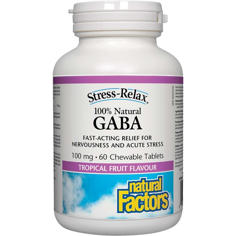 Natural Factors GABA Chewable Tablets, 100mg, 60 Tablets