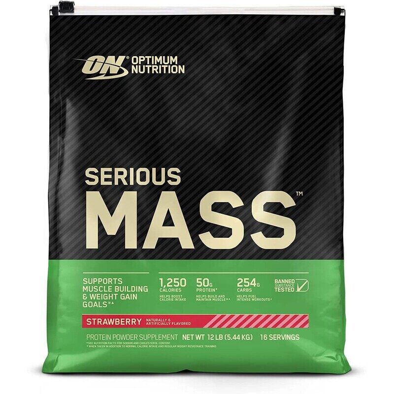 

Optimum Nutrition Serious Mass, Strawberry, 12 LB