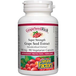 Natural Factors Grape Seed Extract Veggie Capsules, 100mg, 90 Capsules