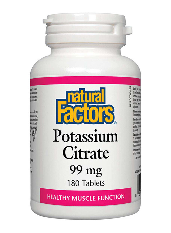 

Natural Factors Potassium Citrate Tablets, 99mg, 180 Tablets