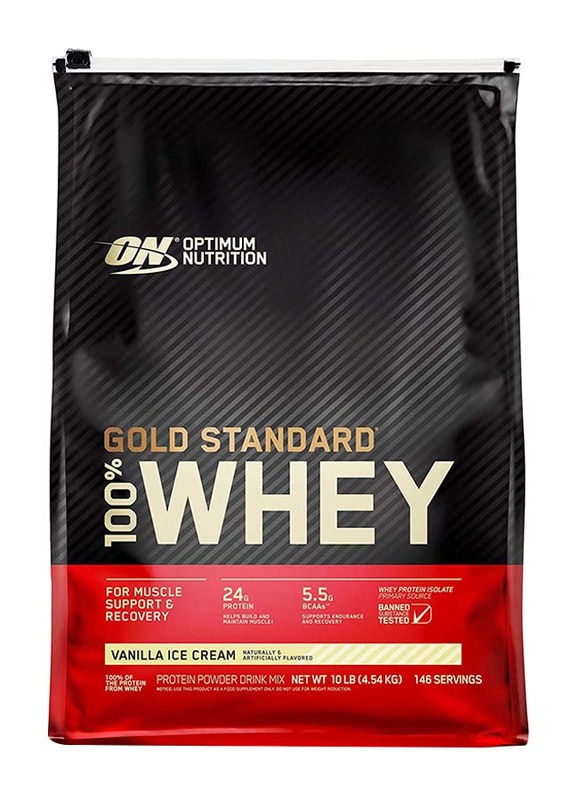Optimum Nutrition Gold Standard 100% Whey Protein Powder, 4.54Kg, Vanilla Ice Cream