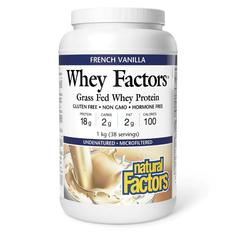 

Natural Factors Whey Factors Protein Powder, 1Kg, Vanilla