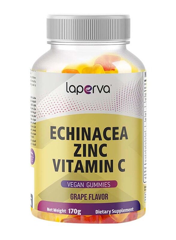 

Laperva Echinacea Zinc Vitamin C Grape Flavour Dietary Supplement, 60 Gummies