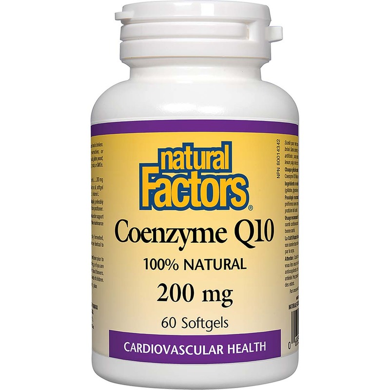 Natural Factors Coenzyme Q10, 200 mg, 60 Softgels