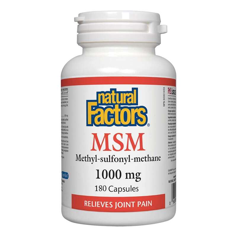 Natural Factors MSM Capsules, 1000mg, 180 Capsules