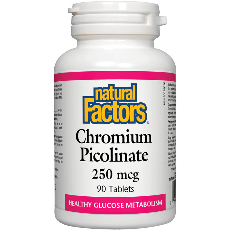 

Natural Factors Chromium Picolinate, 250mcg, 90 Tablets