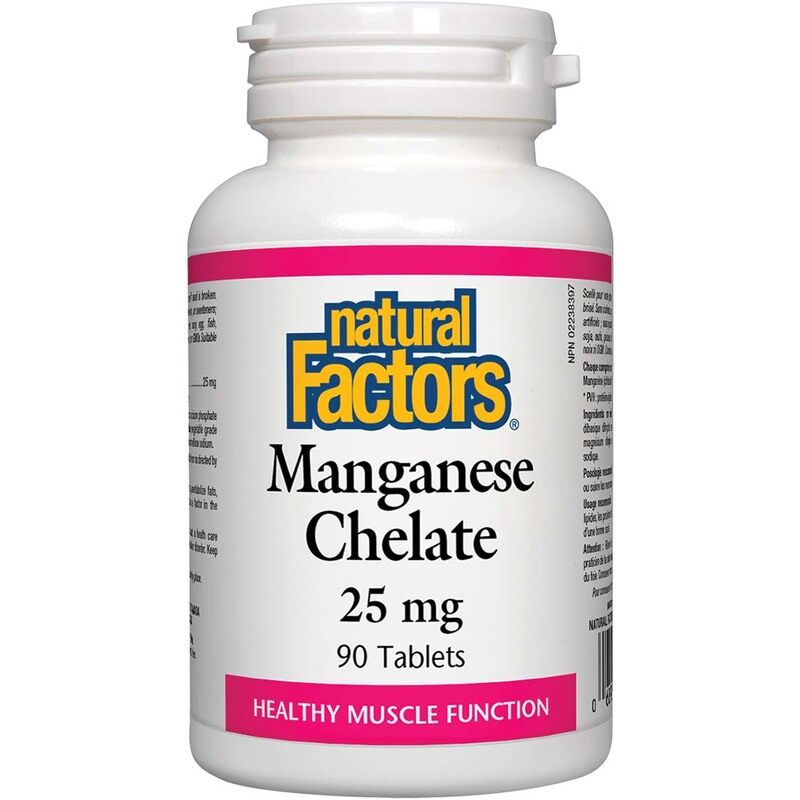 

Natural Factors Manganese Chelate Tablets, 25mg, 90 Tablets