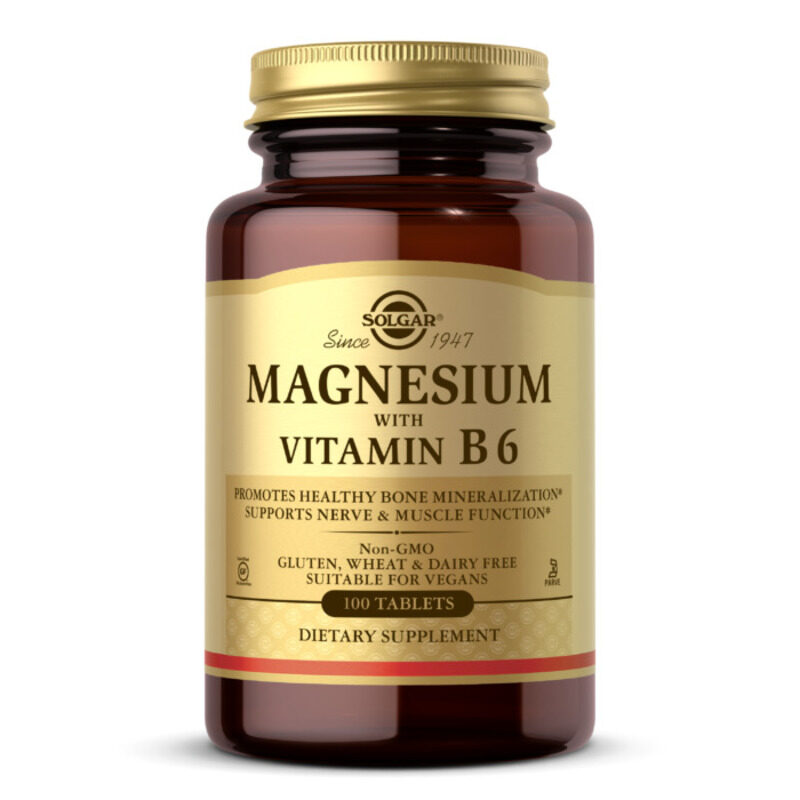 

Solgar Magnesium With Vitamin B6, 100 Tablets