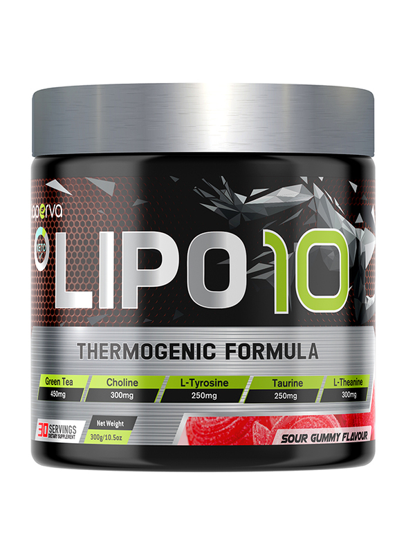 Laperva Lipo 10 Thermogenic Formula Powder, 300gm, Sour Gummy
