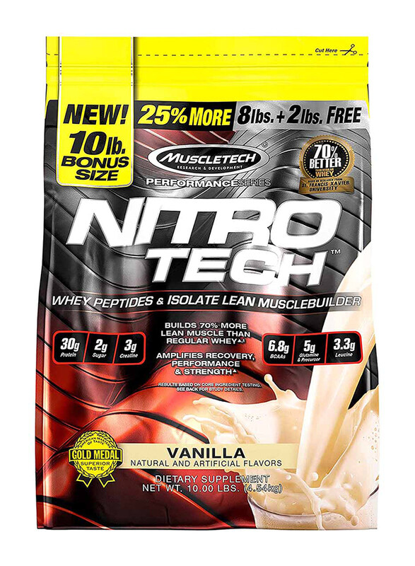 

Muscletech Nitro Tech Whey Protein Powder, 4.54Kg, Vanilla