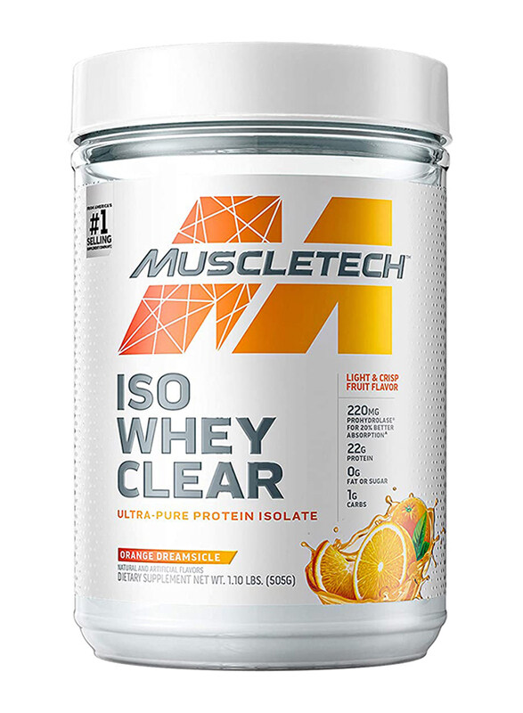 

Muscletech Iso Whey Clear Protein Powder, 505gm, Orange Dreamsicle