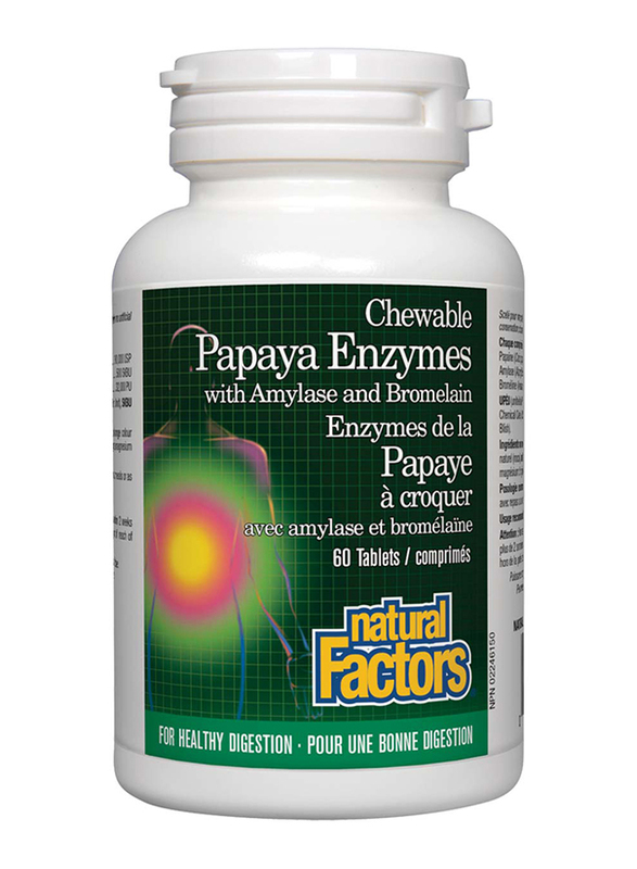 Natural Factors Papaya Enzymes with Amylase & Bromelain Tablets, 60 Tablets