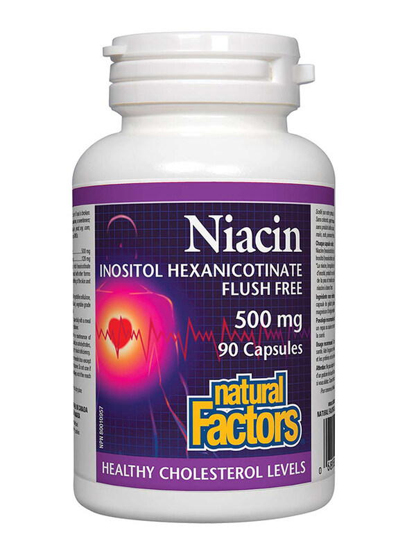 

Natural Factors Niacin Inositol Hexanicotinate Capsules, 500mg, 90 Capsules