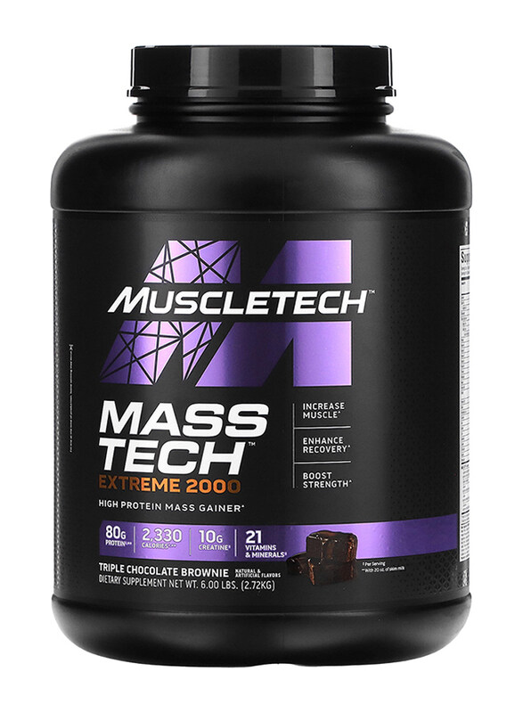 

Muscletech Mass Tech Extreme 2000 Protein Powder, 2.72Kg, Triple Chocolate Brownie