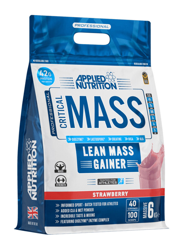 

Applied Nutrition Critical Mass Lean Mass Gainer, 6Kg, Strawberry