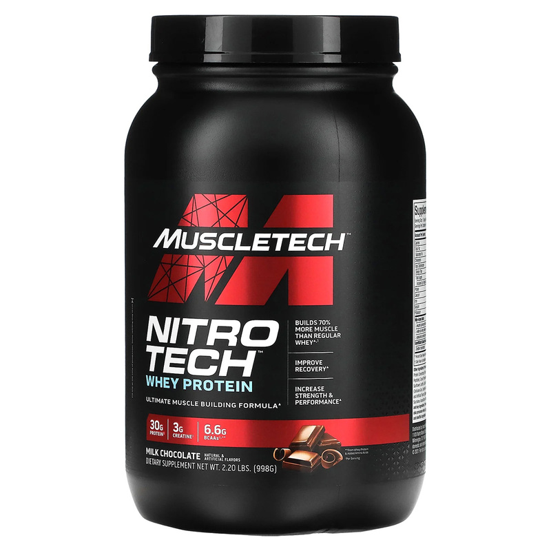 Muscletech Nitro Tech Whey Protein Powder, 998gm, Milk Chocolate