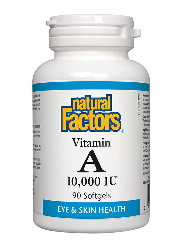 Natural Factors Vitamin A Softgels, 10000 IU, 90 Softgels