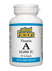 Natural Factors Vitamin A Softgels, 10000 IU, 90 Softgels