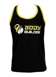 Body Builder Premium Tank Top, Medium, Black/Yellow