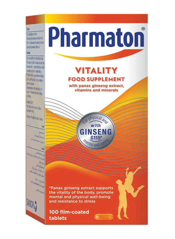 

Pharmaton Vitality Food Supplement, 100 Film Coated Tablets