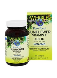Natural Factors Sunflower Vitamin E Dietary Supplement, 400IU, 90 Softgels