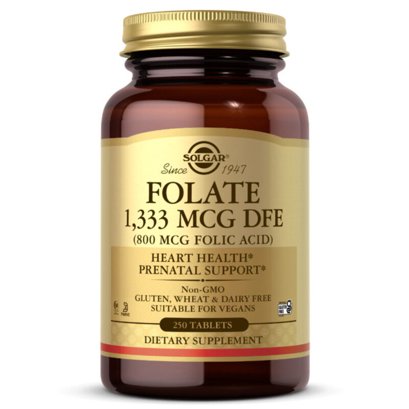 

Solgar Folic Acid, 800 mcg, 250 Tablets