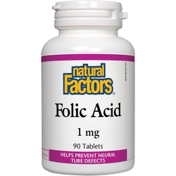 Natural Factors Folic Acid, 1 mg, 90 Tablets