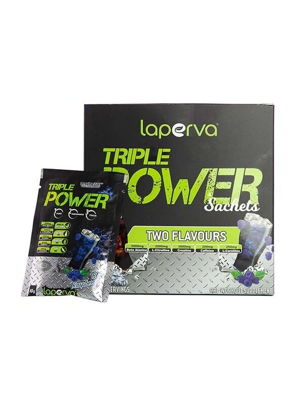 

Laperva Triple Power Pre-Workout Sachets, 30 Sachets, Cola & Blue Raspberry